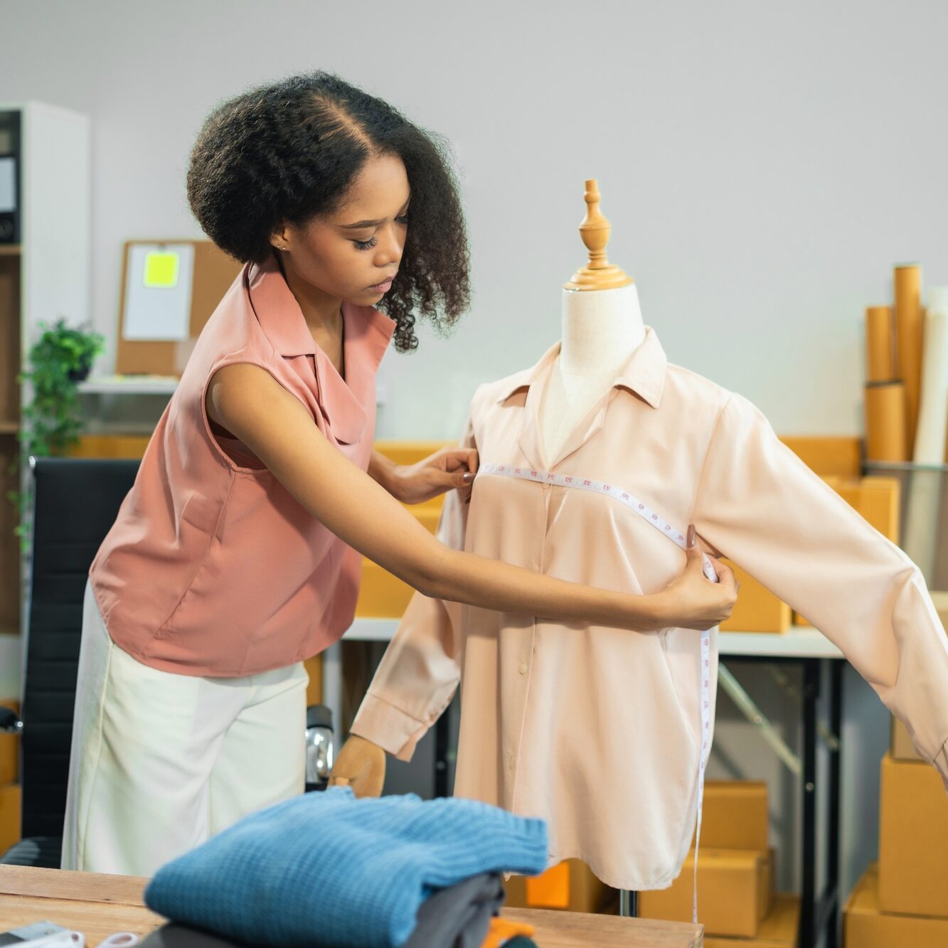 fashion or logistics in remote startup at home.